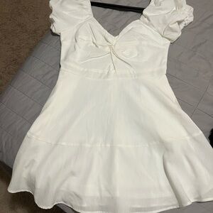 Trixxi Cream Dress with Zipper Detail